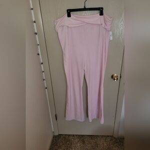 Mean Girls × Forever 21 Pink Velvet Foldover Flare Leggings Fetch Womens Size 3X